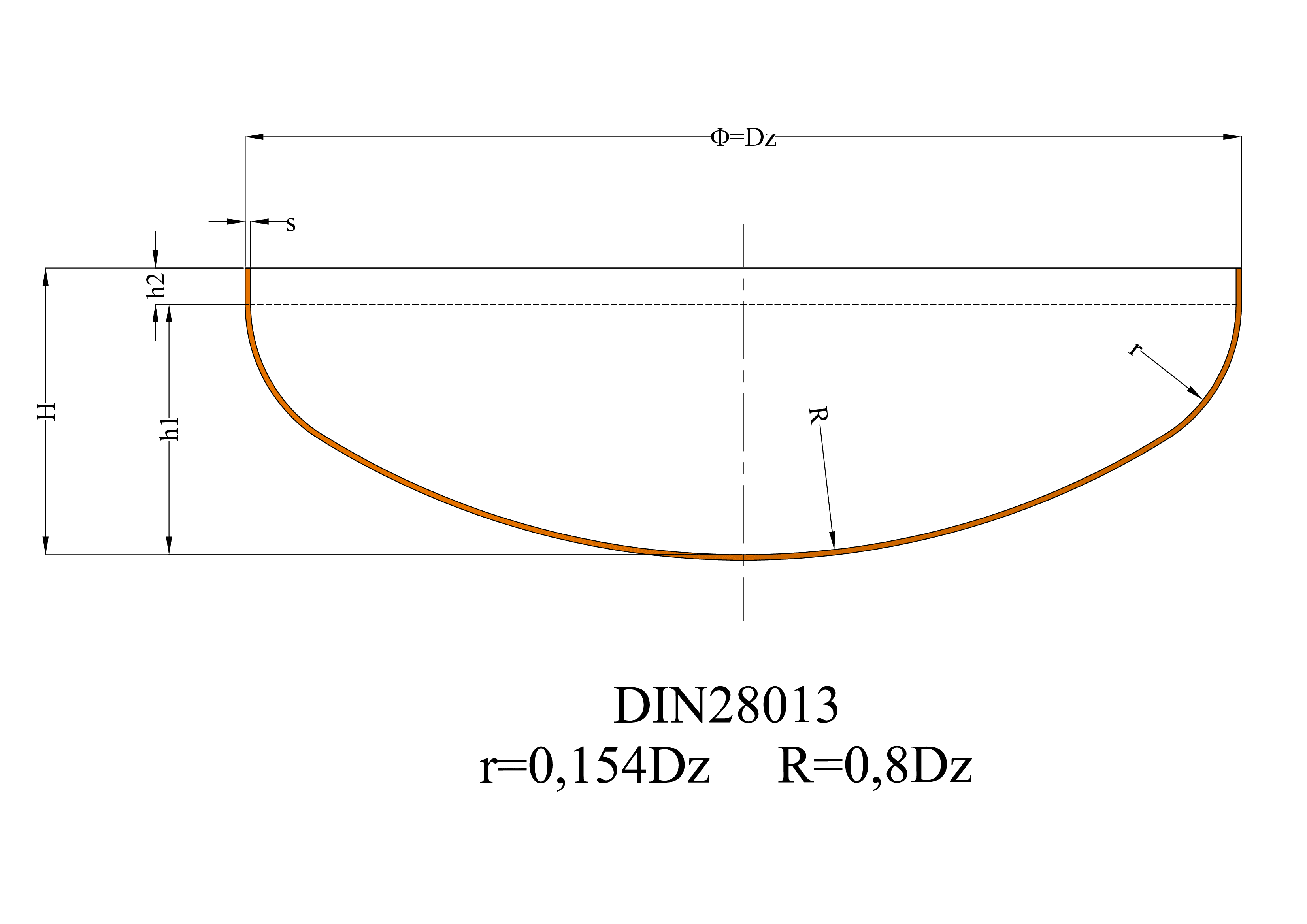 Rysunek dennicy DIN28013