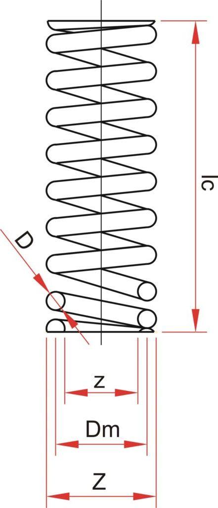 Rysunek sprężyny naciskowej