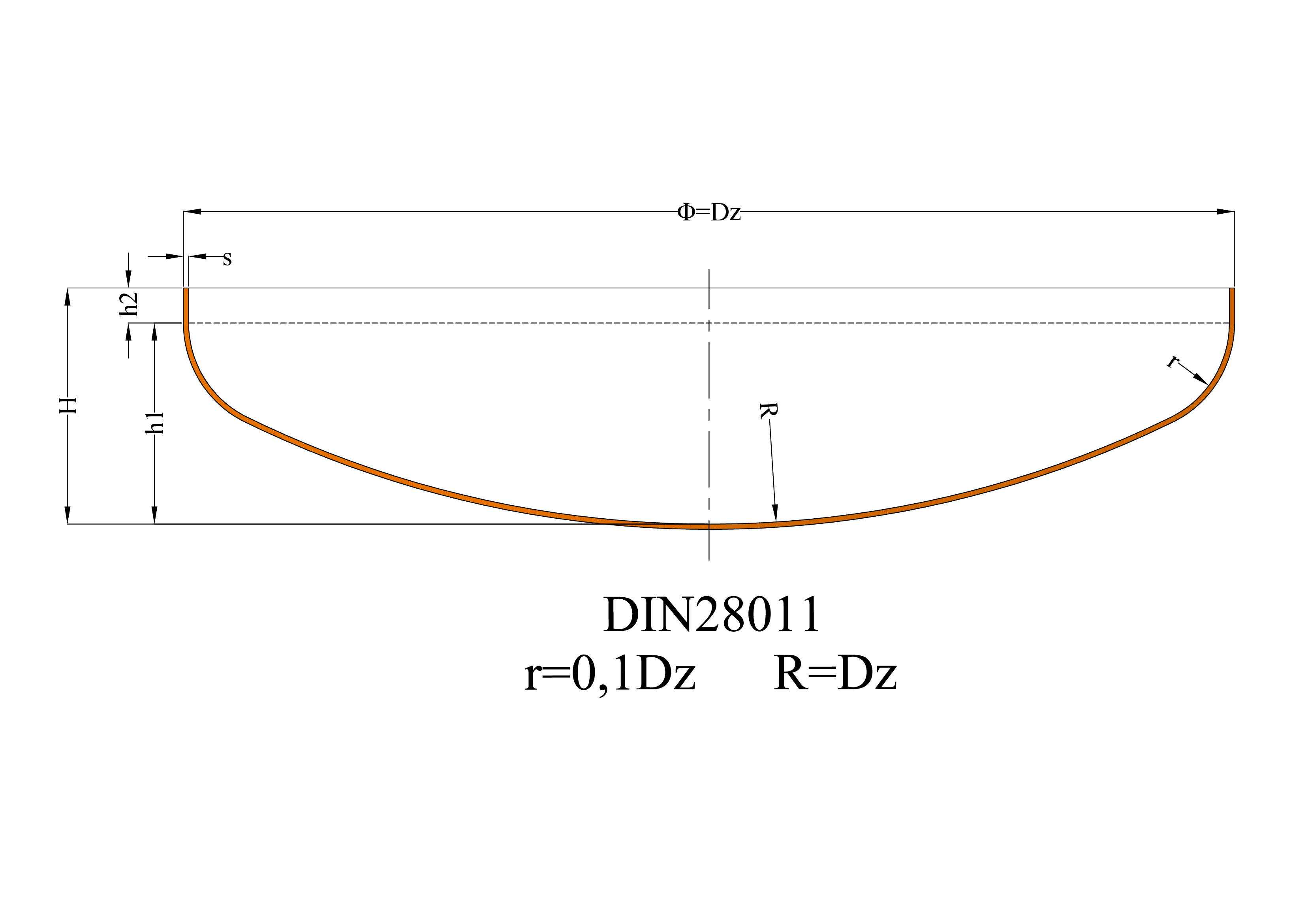 Rysunek dennicy DIN28011